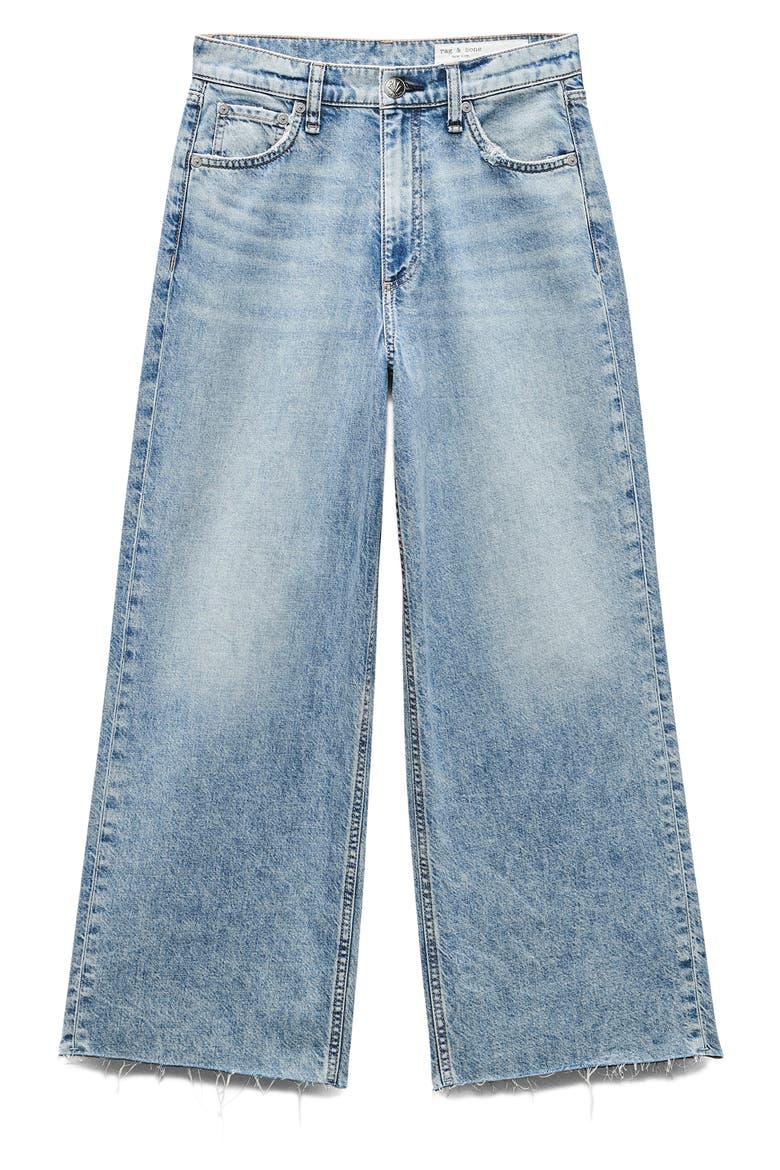 Featherweight Andi High Waist Ankle Wide Leg Jeans, Alternate, color, BEACON