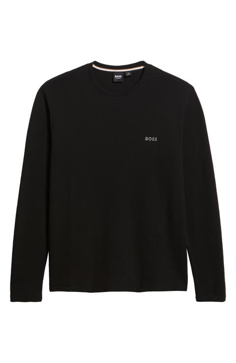 Long Sleeve Waffle Knit Pajama Shirt