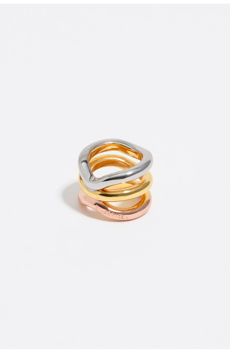 Bimba y Lola Three-Tone Bands Ring, Alternate, color, Multigold