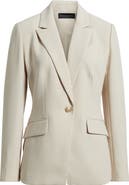 Elie Tahari The Ashton Ruched Back One-Button Blazer