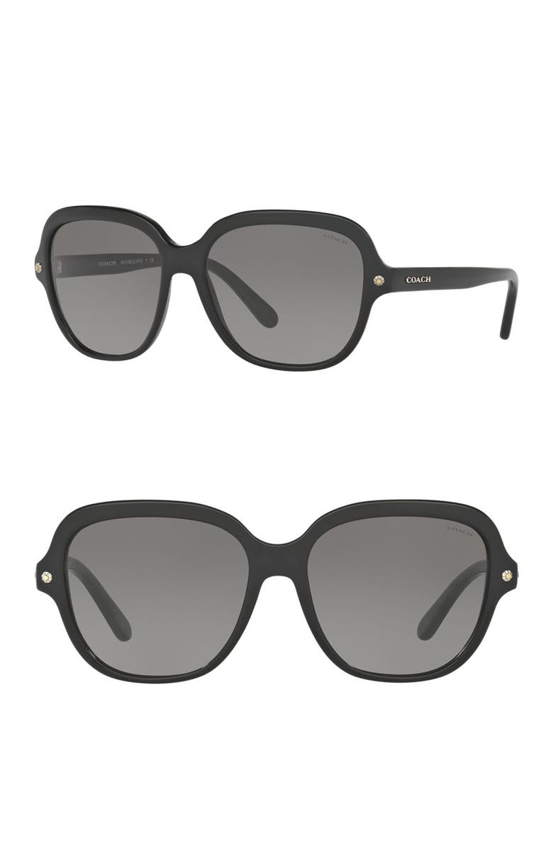 COACH 56mm Round Sunglasses, Main, color,