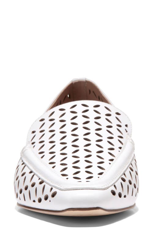 Cole Haan Chantal Loafer In White Perforated Leather