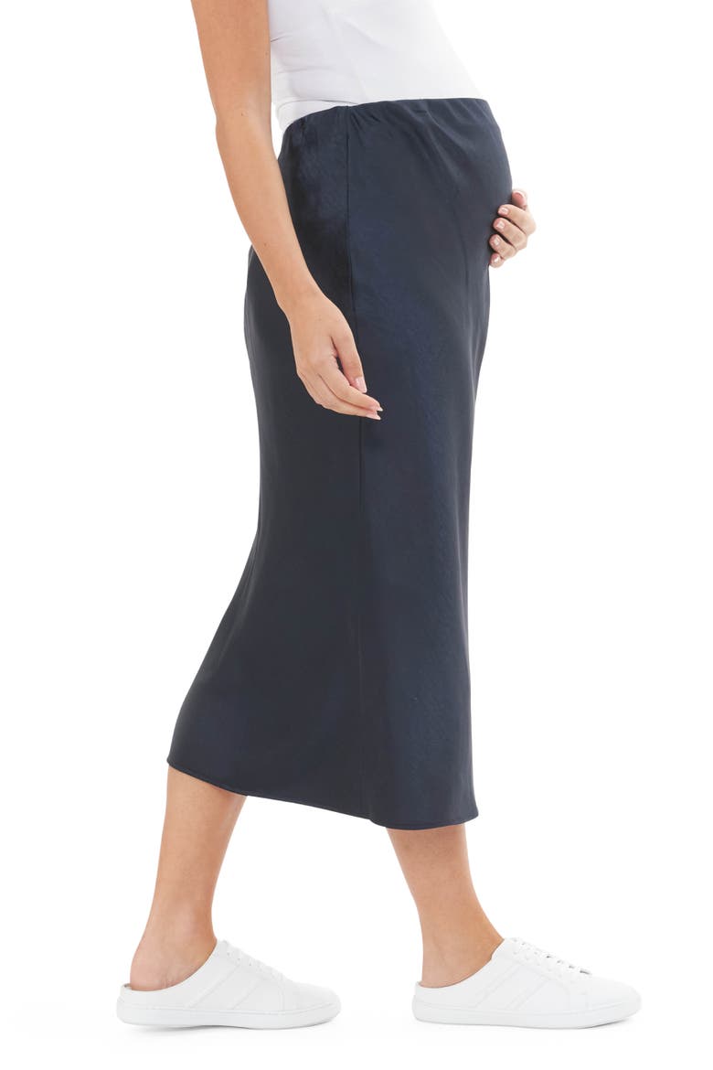 Lexie Satin Skirt, Alternate, color, Navy