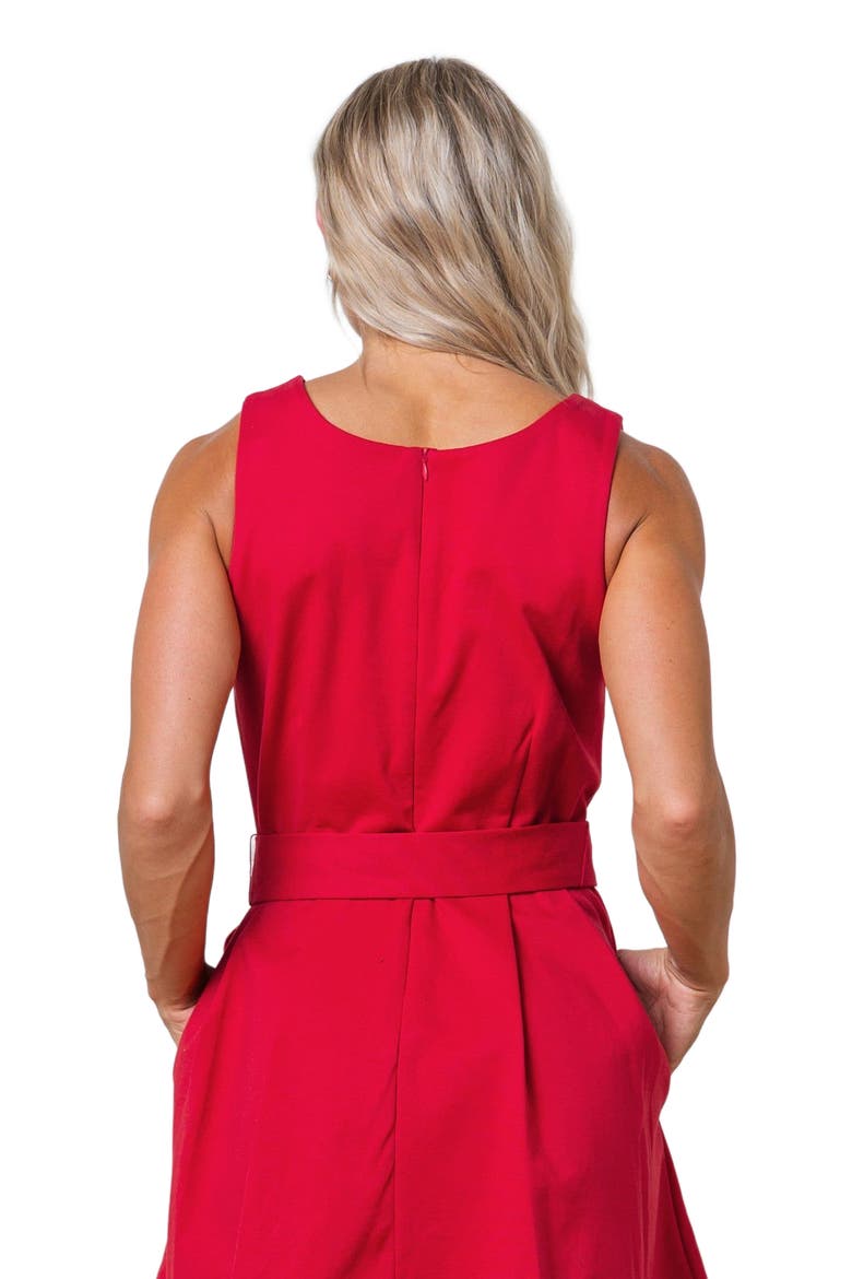 Women's Sleeveless Ponte Skater Dress, Alternate, color, Red Ponte Skater