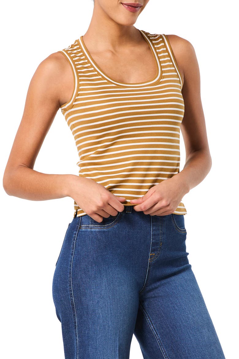 Stripe Cool Cotton Tank, Main, color, BOLD STRIPE FLAX/ POWDER