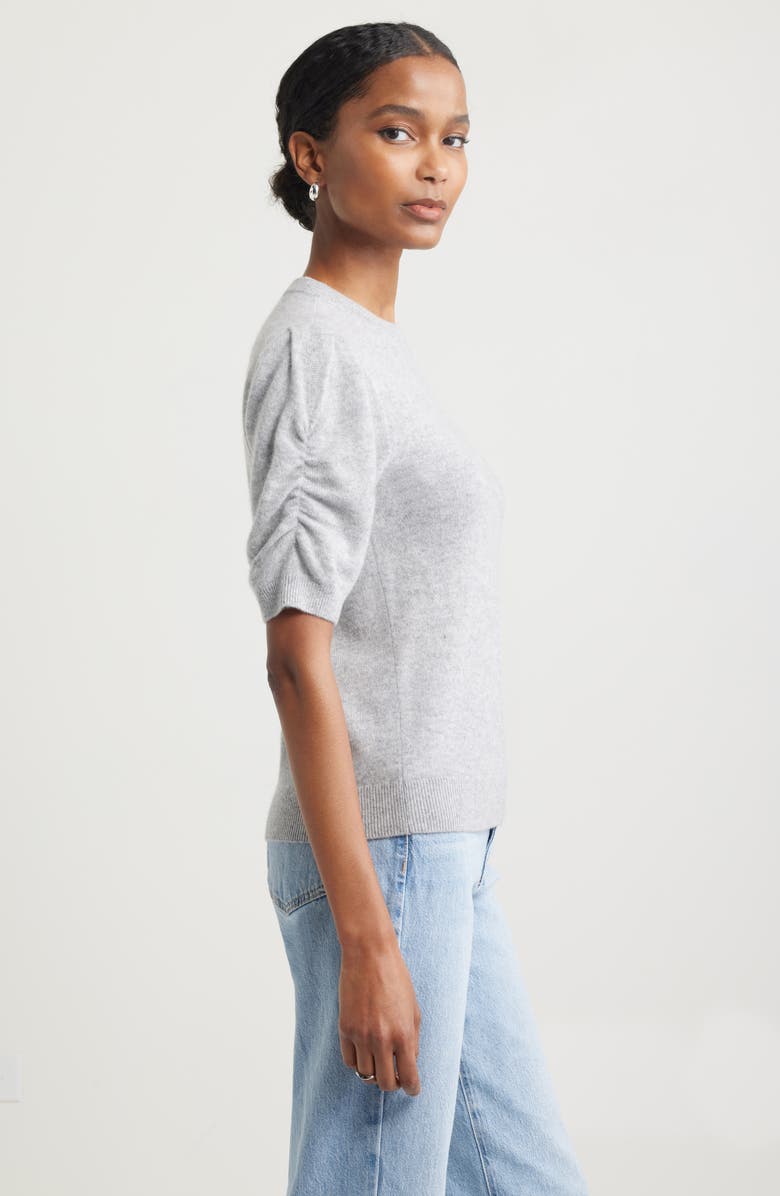 Nordstrom Ruched Short Sleeve Cashmere Sweater, Alternate, color, 