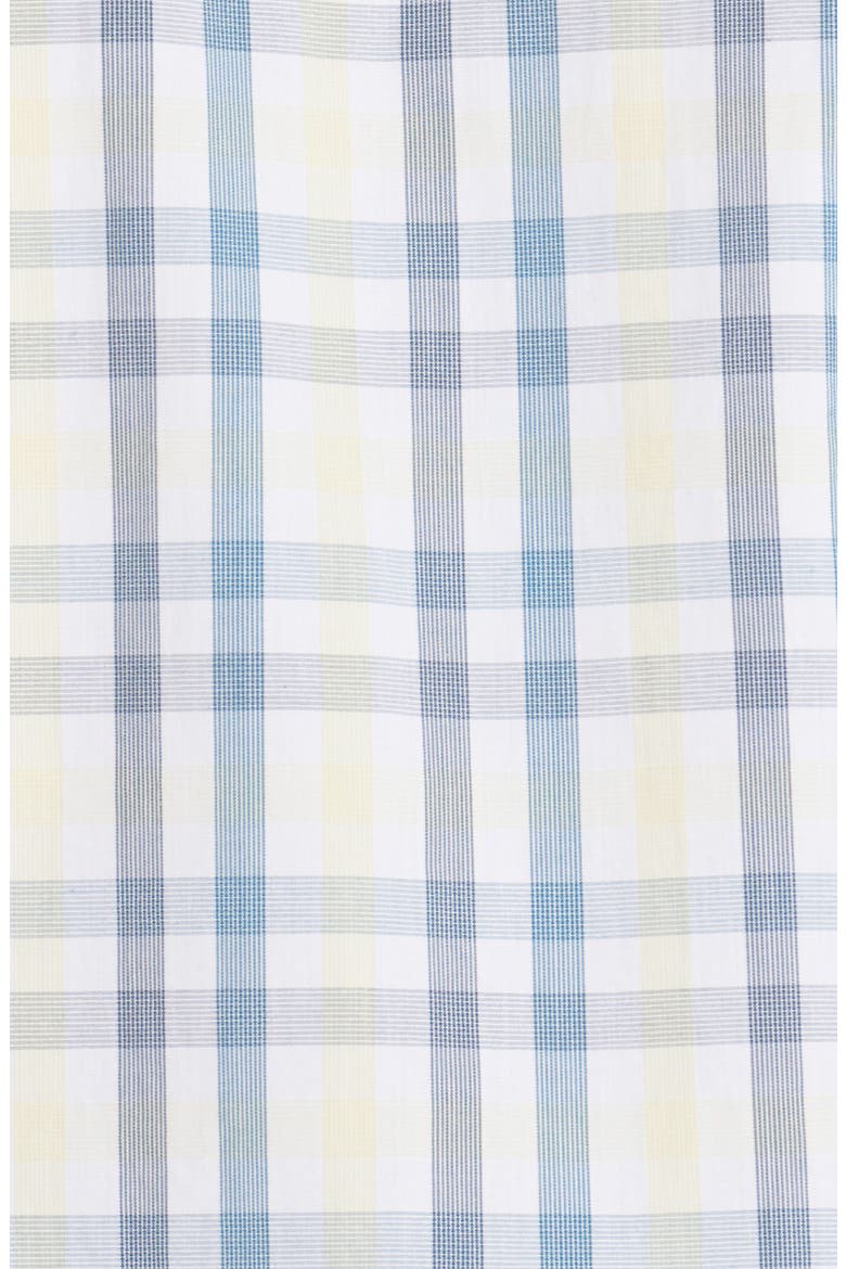 Tailored Fit Tattersall Short Sleeve Button-Down Shirt, Alternate, color, AQUA