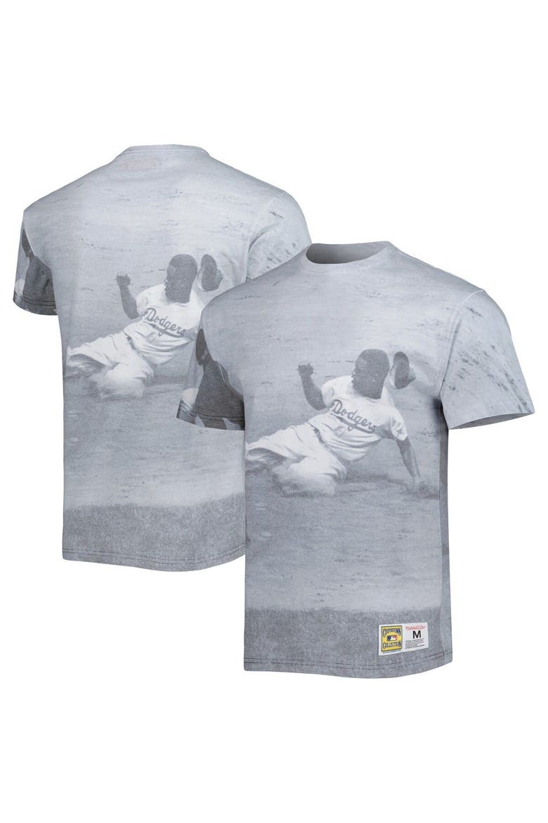 Men's Mitchell & Ness Jackie Robinson Brooklyn Dodgers Cooperstown Collection Highlight Player T-Shirt, Main, color, White