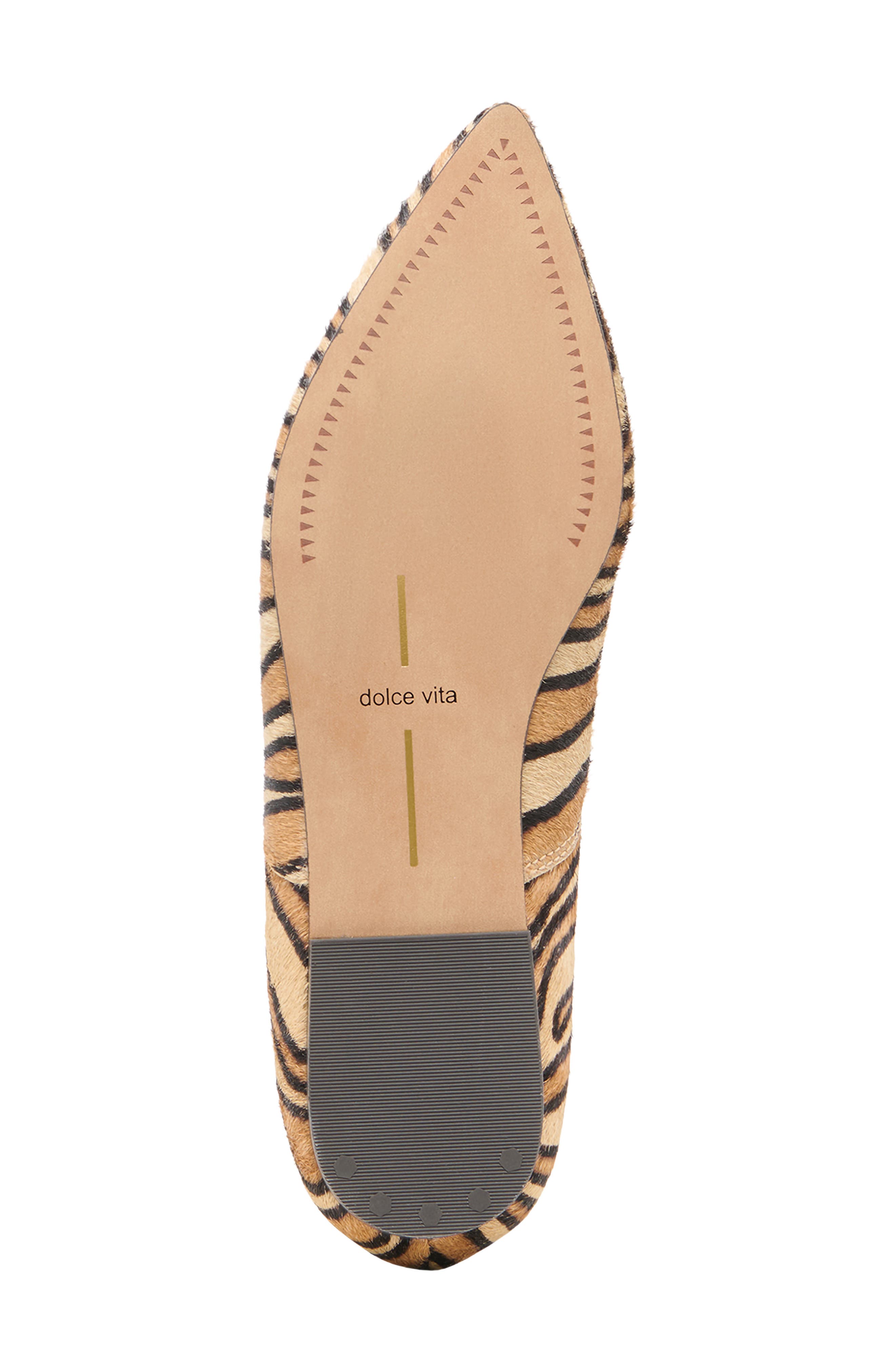 Dolce Vita Gema Genuine Calf Hair Pointed Toe Flat, Alternate, color, Tiger Calf Hair
