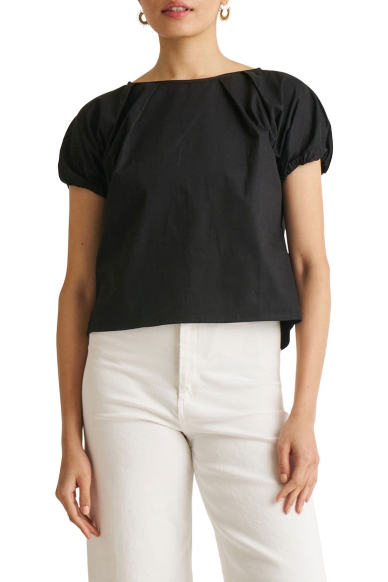 Balloon Sleeve Top, Main, color, Black