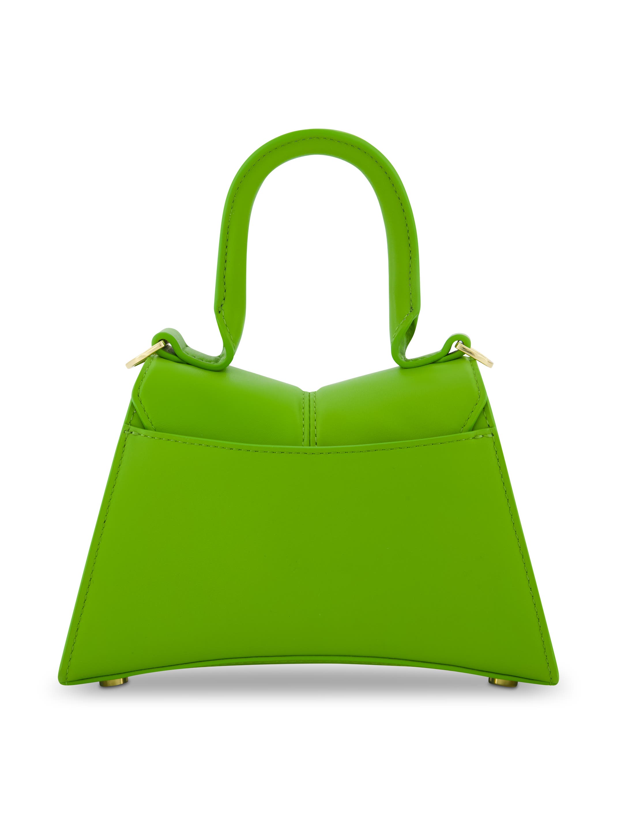 Mac Duggal Gold Hardware Detail Angular Mini Leather Handbag, Alternate, color, Pear