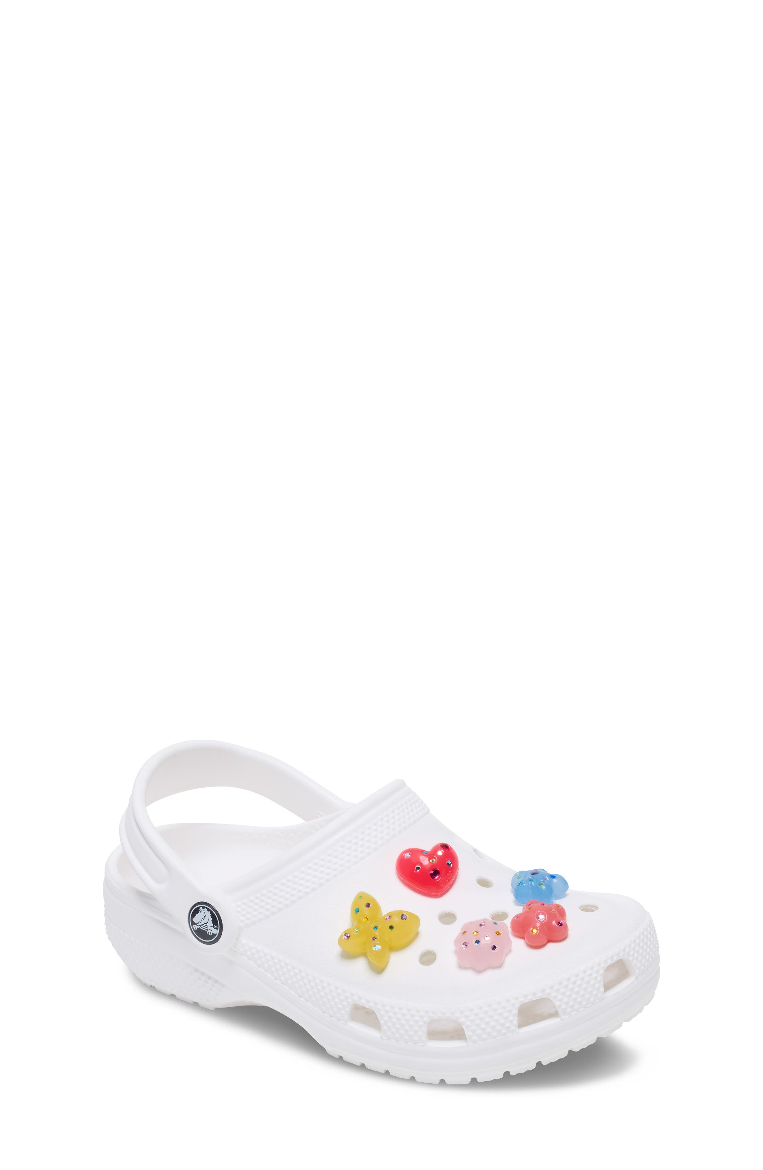 Dainty Crystals Assorted 5-Pack Jibbitz Shoe Charms, Alternate, color, WHITE