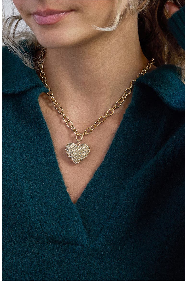 Millie Crystal Heart Pendant Necklace, Alternate, color, GOLD
