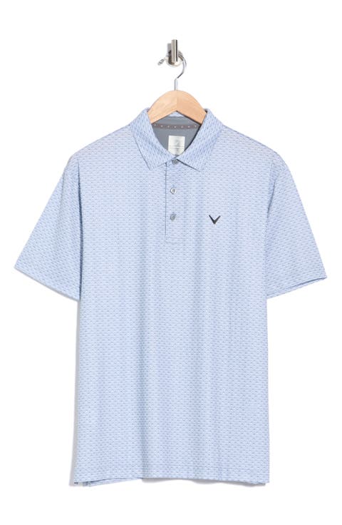 Chevron Foulard Print Short Sleeve Polo