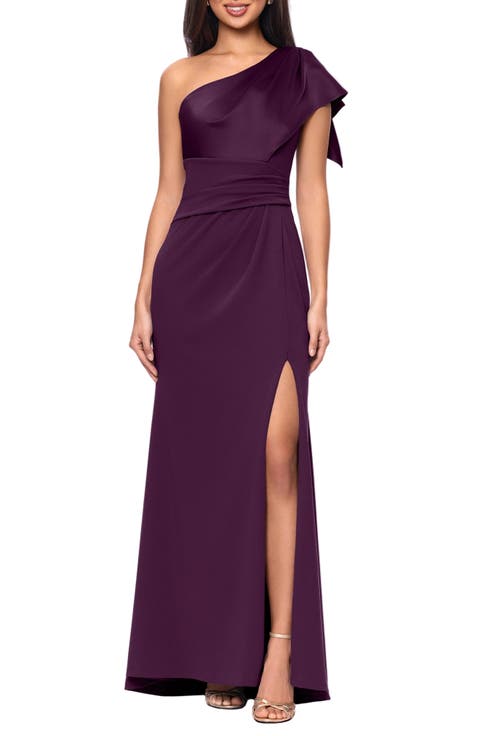 One-Shoulder Ruched Gown
