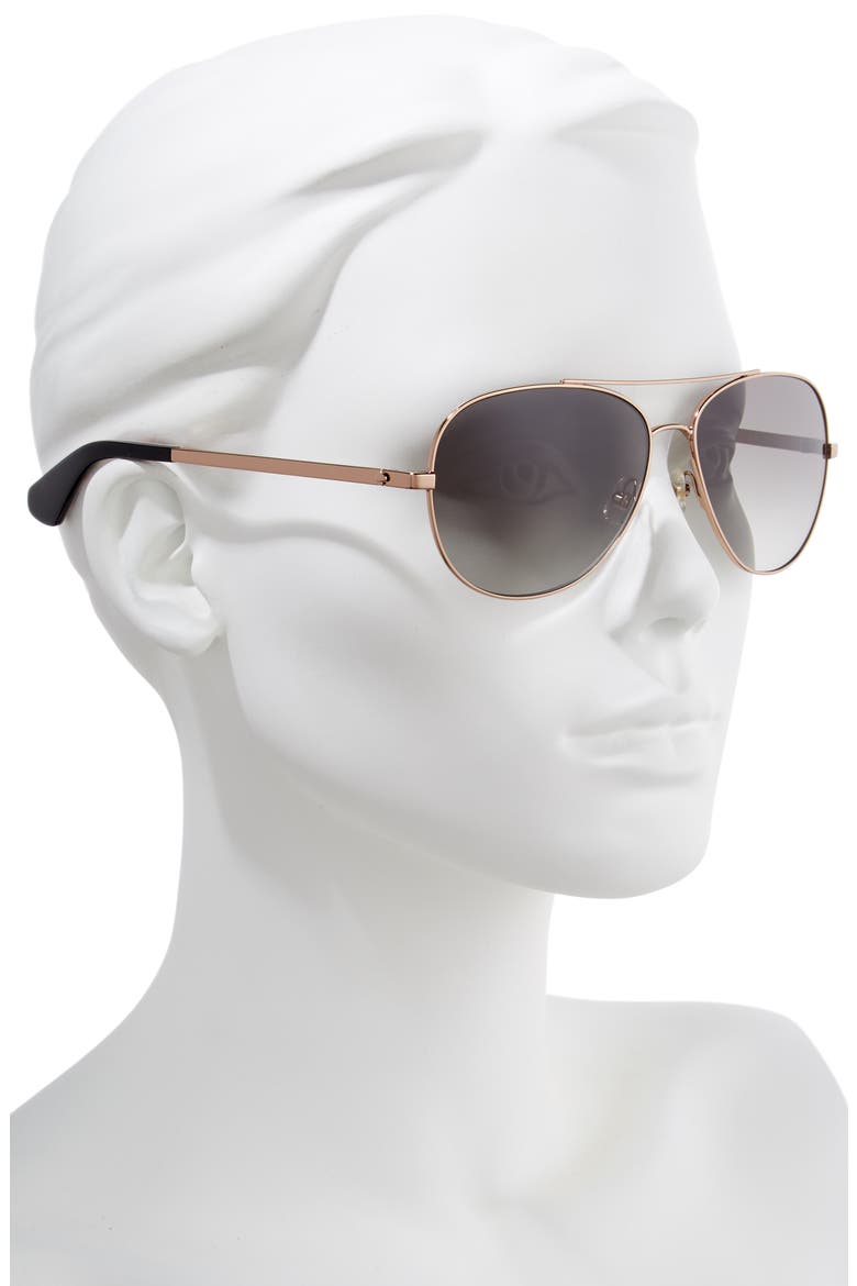 avaline 2 58mm polarized aviator sunglasses, Alternate, color, RED/ GOLD