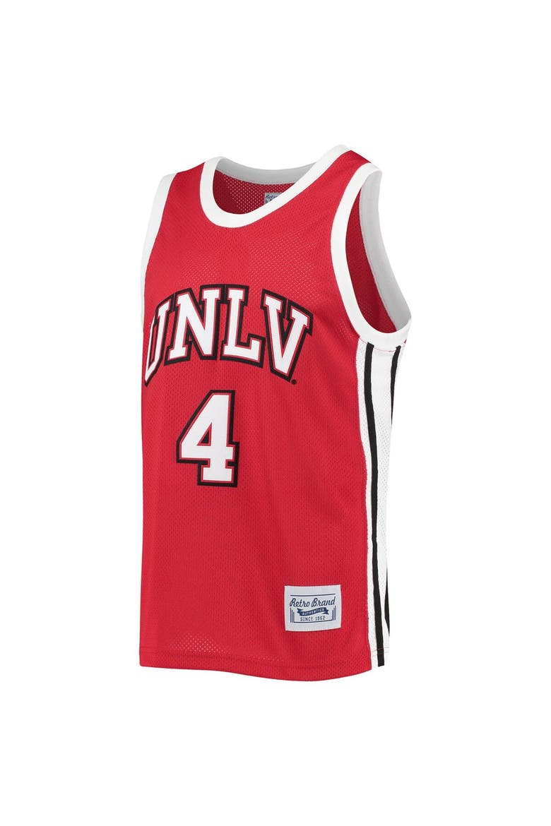 Men's Original Retro Brand Larry Johnson Red UNLV Rebels Commemorative Classic Basketball Jersey, Alternate, color, Red