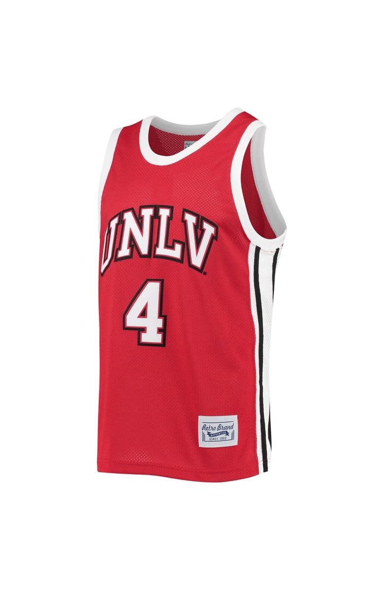Retro Brand Men's Original Retro Brand Larry Johnson Red UNLV Rebels Commemorative Classic Basketball Jersey, Alternate, color,