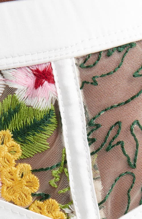 Kilo Brava Lace Garter Belt In Multicolor Floral