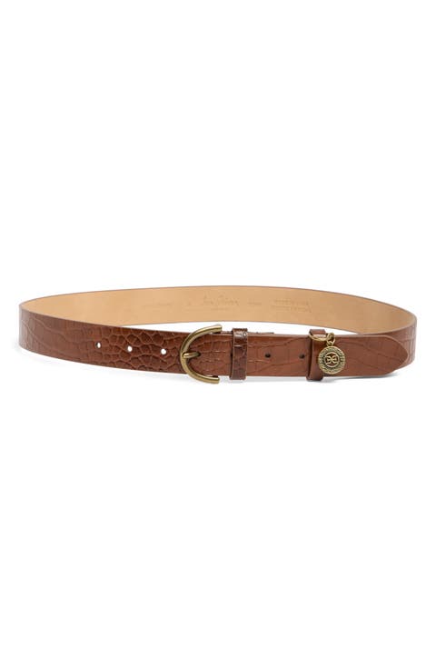 Croc Embossed Faux Leather Belt