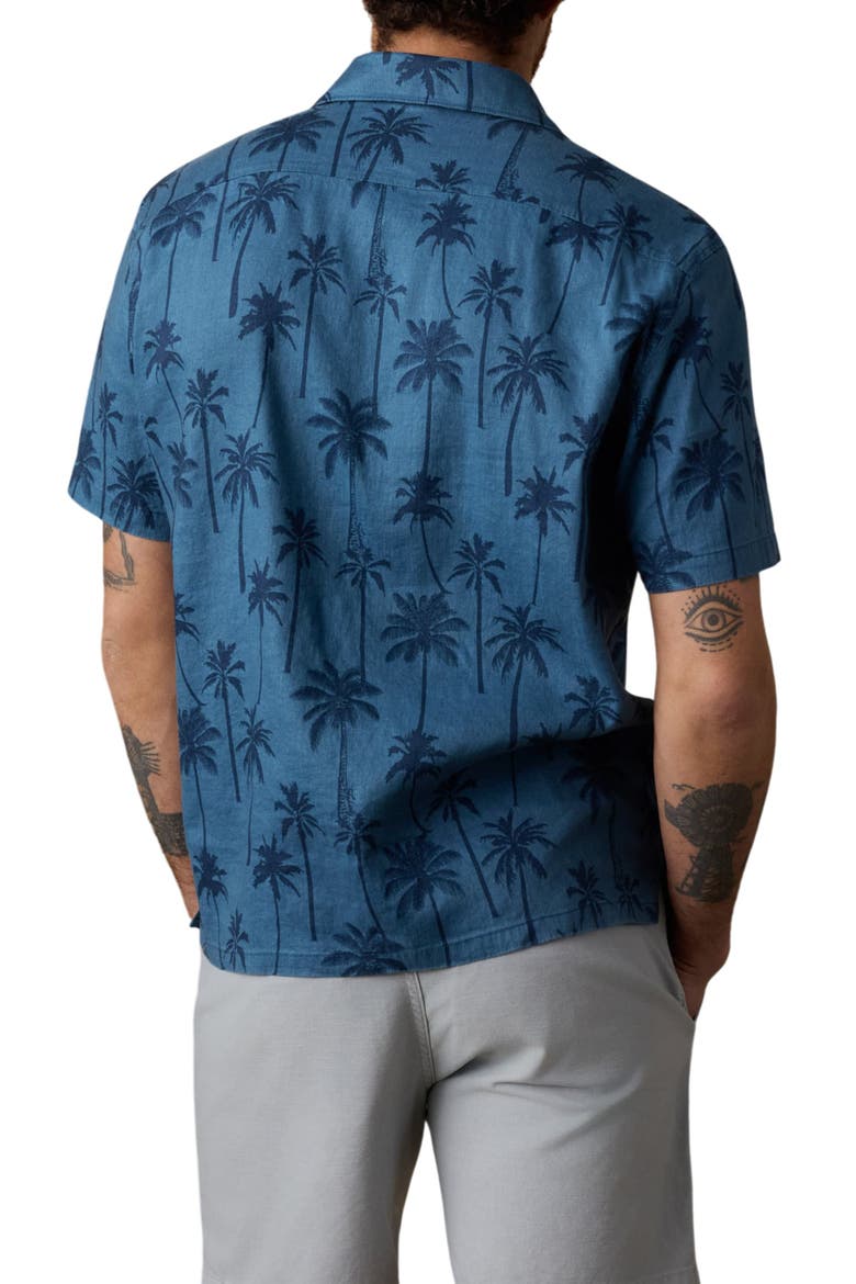 Breeze Linen BlendCamp Shirt, Alternate, color, OCEAN SHORE TREES