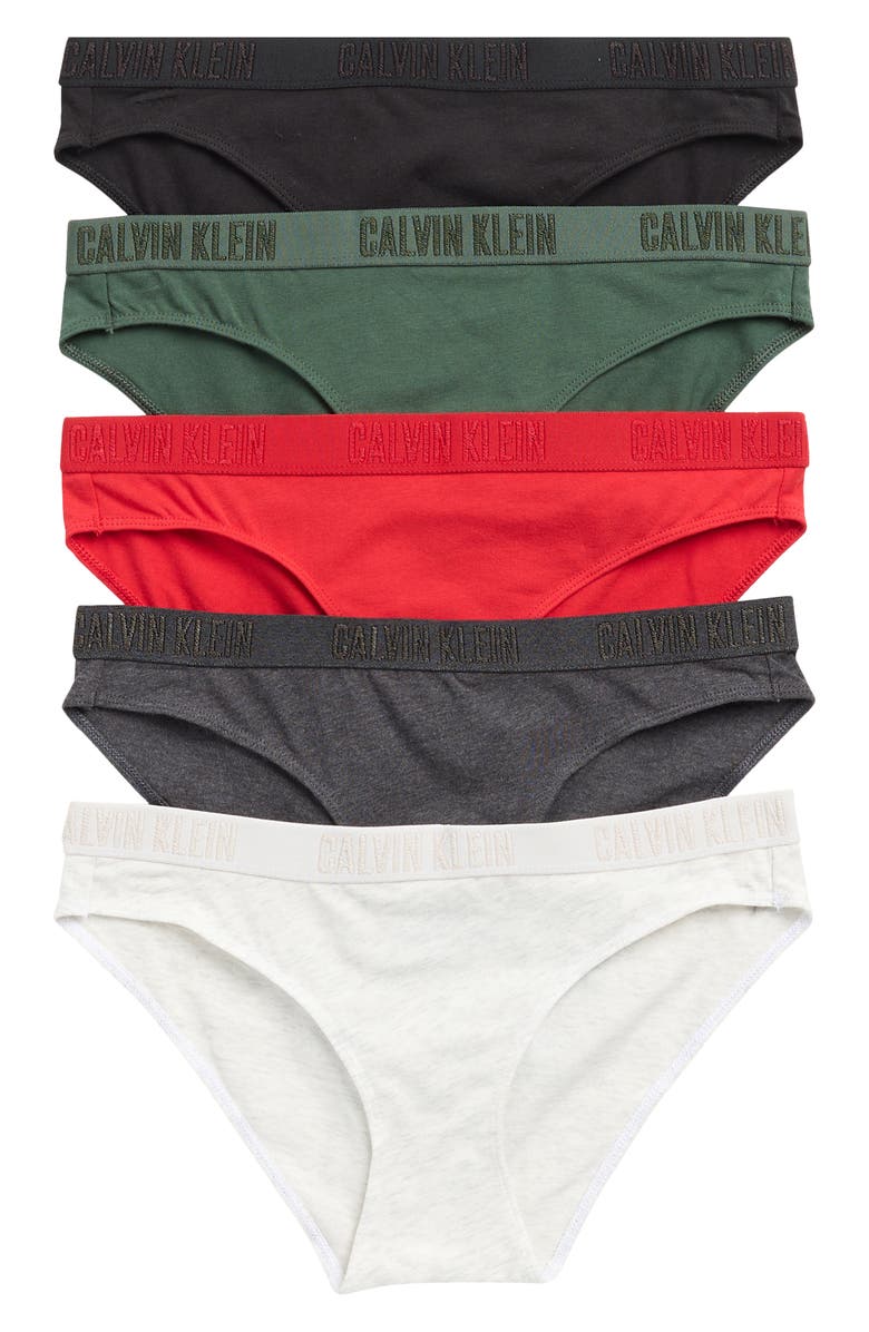 Calvin Klein Assorted 5-Pack Briefs, Main, color, Black/Green/Charc/Snow/Obsess