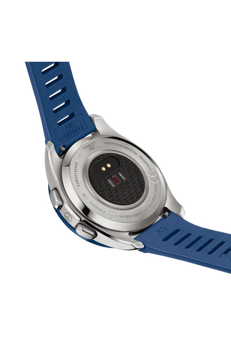 Tissot T-Touch Connect Sport Solar Smart Silicone Strap Watch, 43.75mm, Alternate, color, Blue