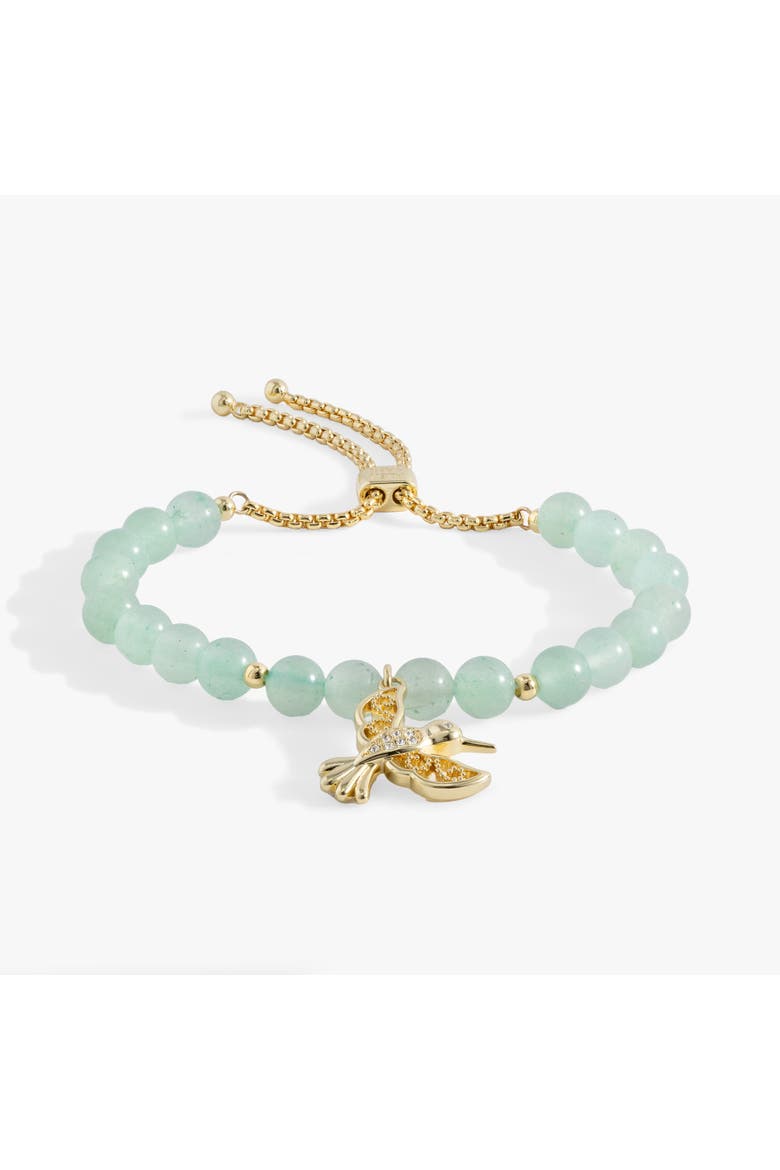 Hummingbird Gemstone Bolo Bracelet, Main, color, Gold