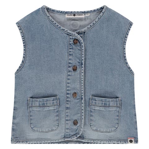 Sleeveless Denim Vest