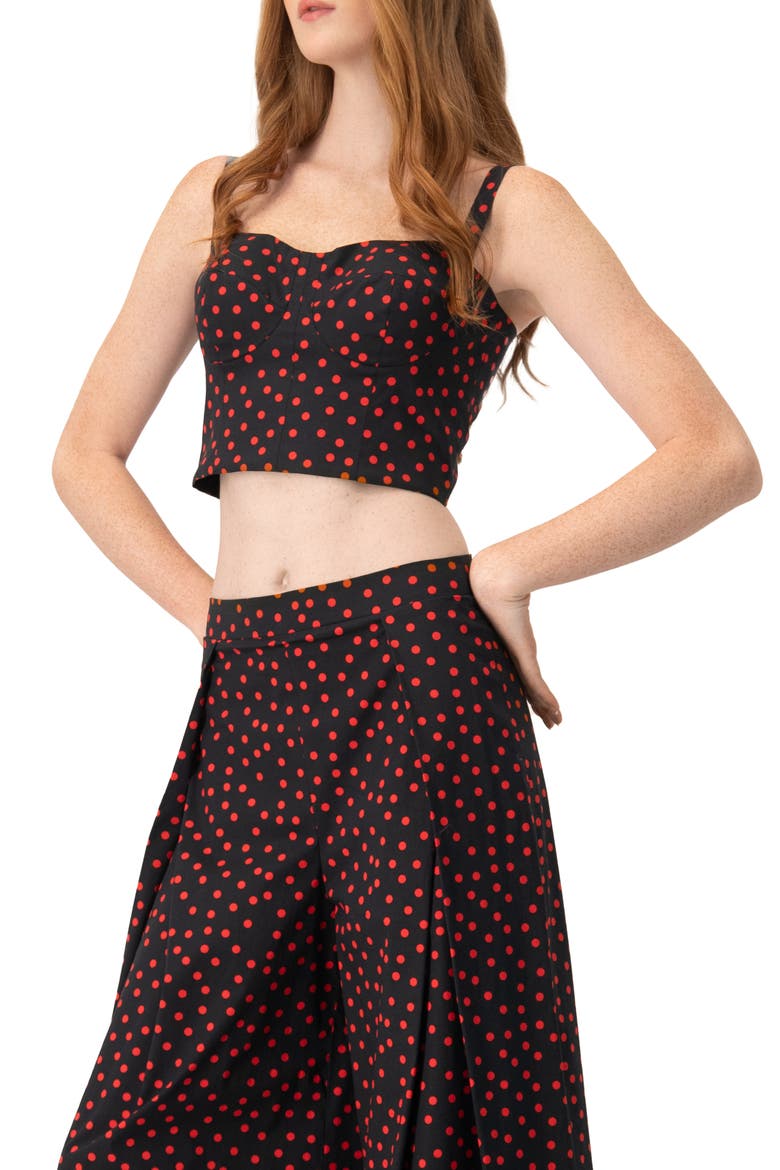 Polka Dot Bustier, Alternate, color, Black