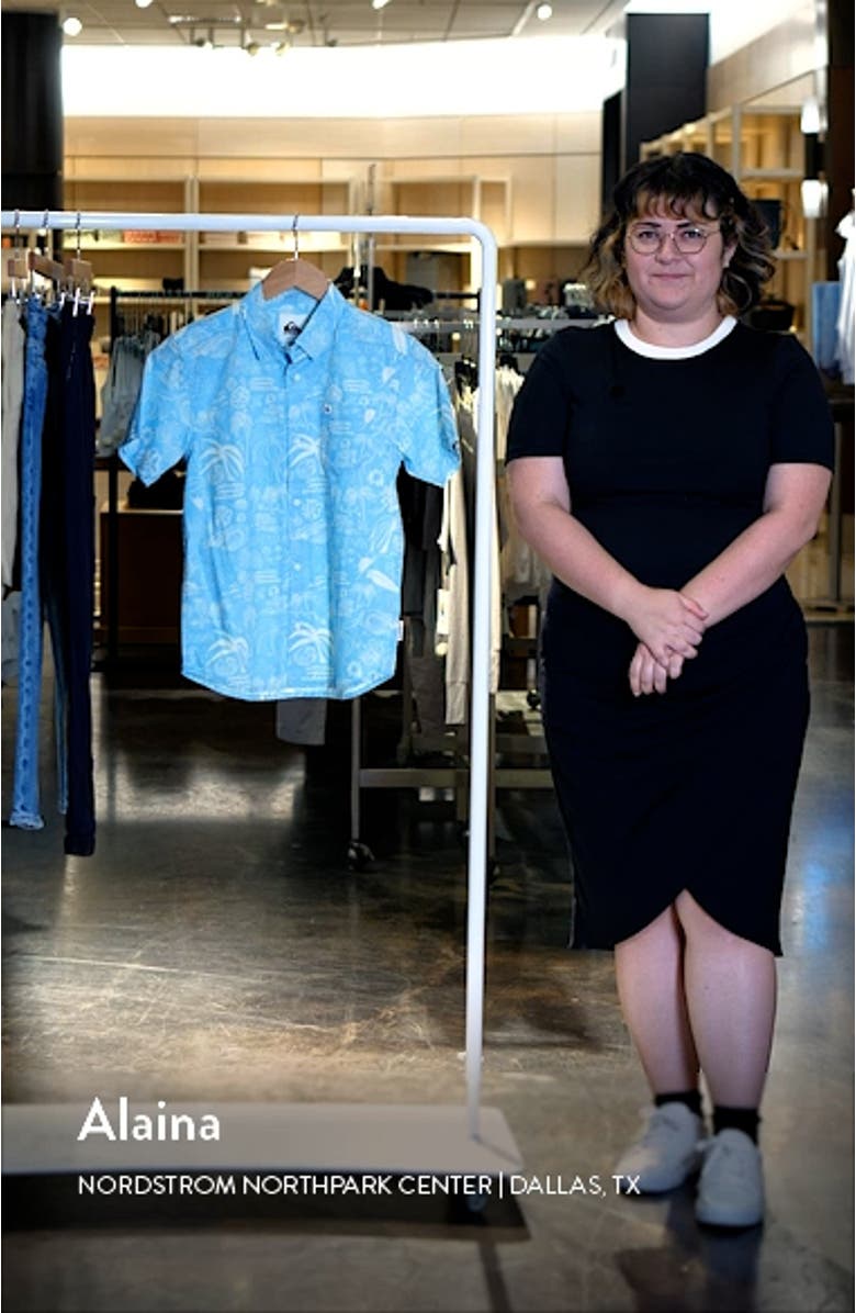 Kids' Apero Flow Classic Short Sleeve Cotton Button-Up Shirt, sales video thumbnail