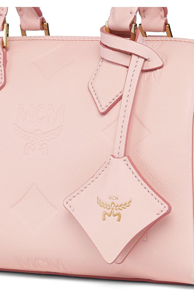 MCM Small Ella Boston Bag in Maxi Monogram Leather, Alternate, color, Lotus Pink