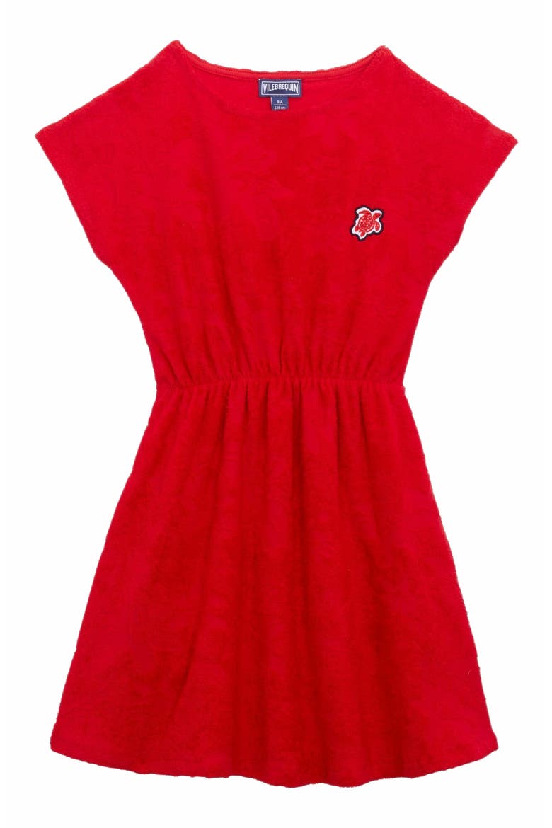 Kids' Flower Power Terry Dress, Main, color, LIPSTICK