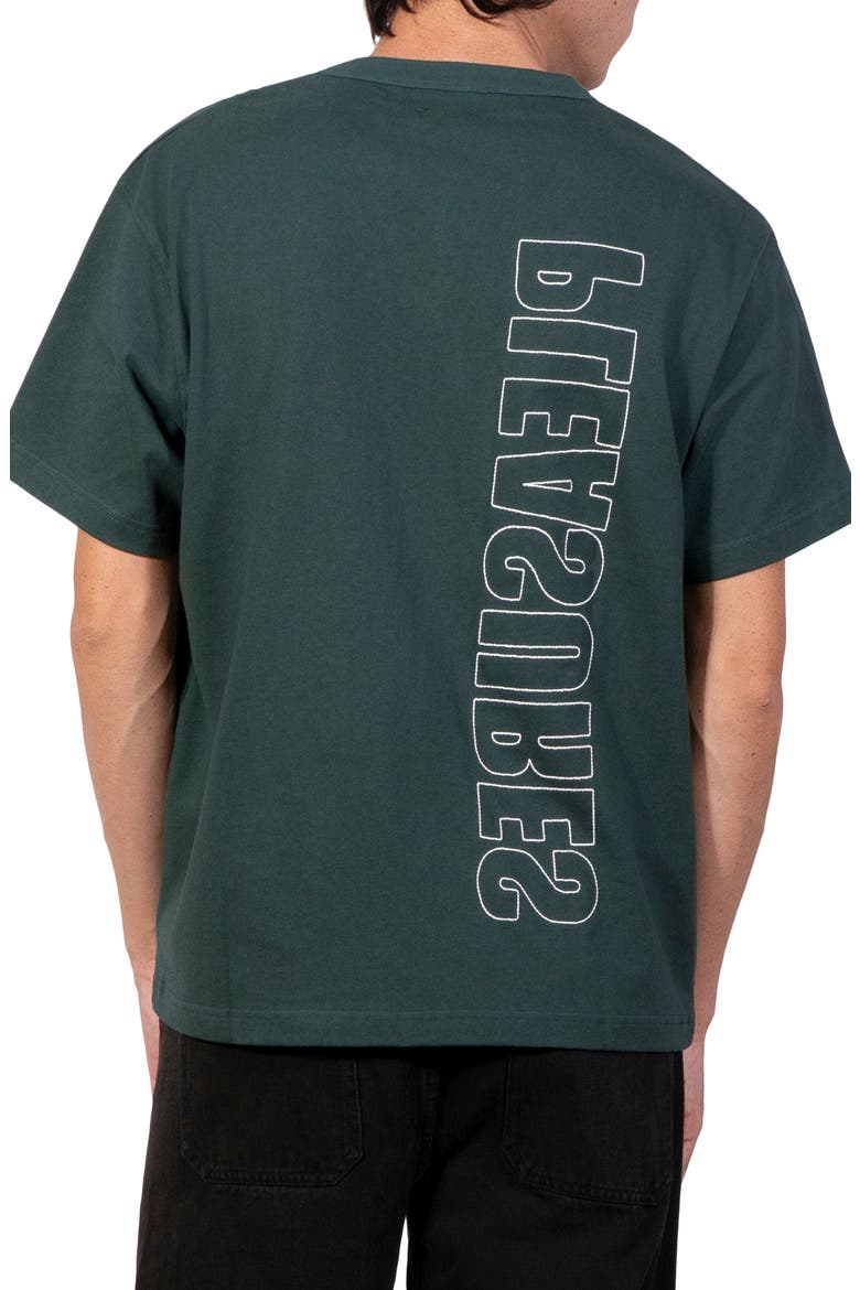 Outline Embroidered Logo Heavyweight Cotton T-Shirt, Alternate, color, FOREST GREEN