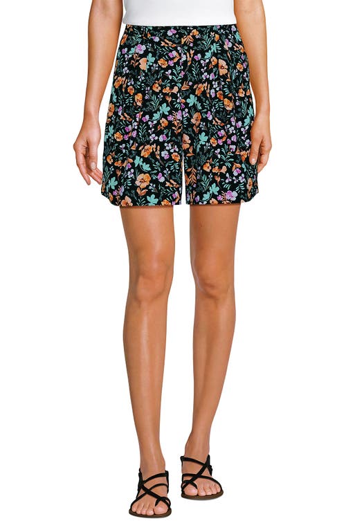 Lands' End Creaseless High Rise 7" Shorts In Black