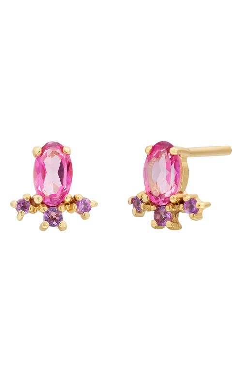 Bony Levy Blc Pink Topaz & Amethyst 14k Gold Stud Earrings
