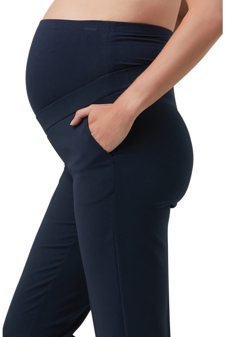 Alexa Classic Cropped Maternity Work Pant, Alternate, color, NAVY