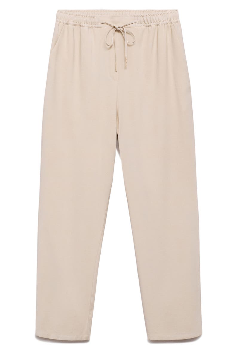 Elastic Waist Flowy Pants, Alternate, color, BEIGE