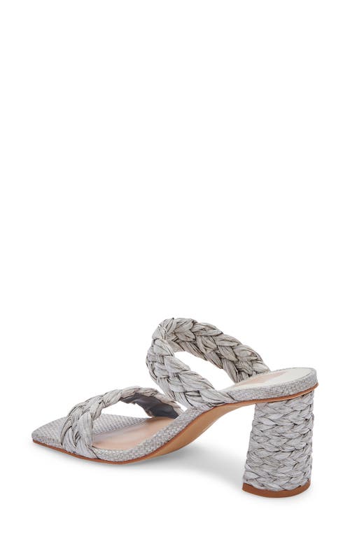 Dolce Vita Women's Paily Braided Double Strap Raffia High Heel Sandals In Light Grey Raffia