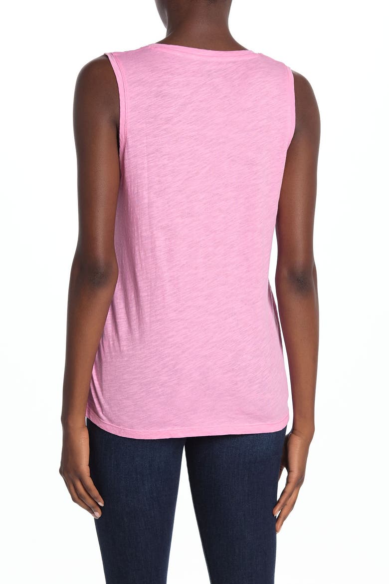 V-Neck Cotton Tank, Alternate, color, Z/DNUCANDY PINK