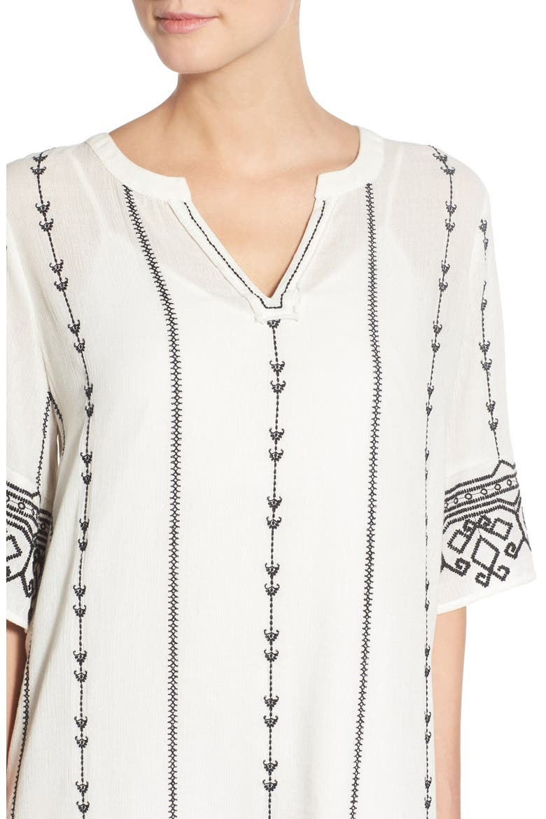 Embroidered Caftan, Alternate, color, IVORY BLACK EMBROIDERY