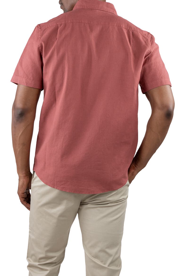 Puretec Linen Cotton Button-Up Shirt, Alternate, color, CANYON RED