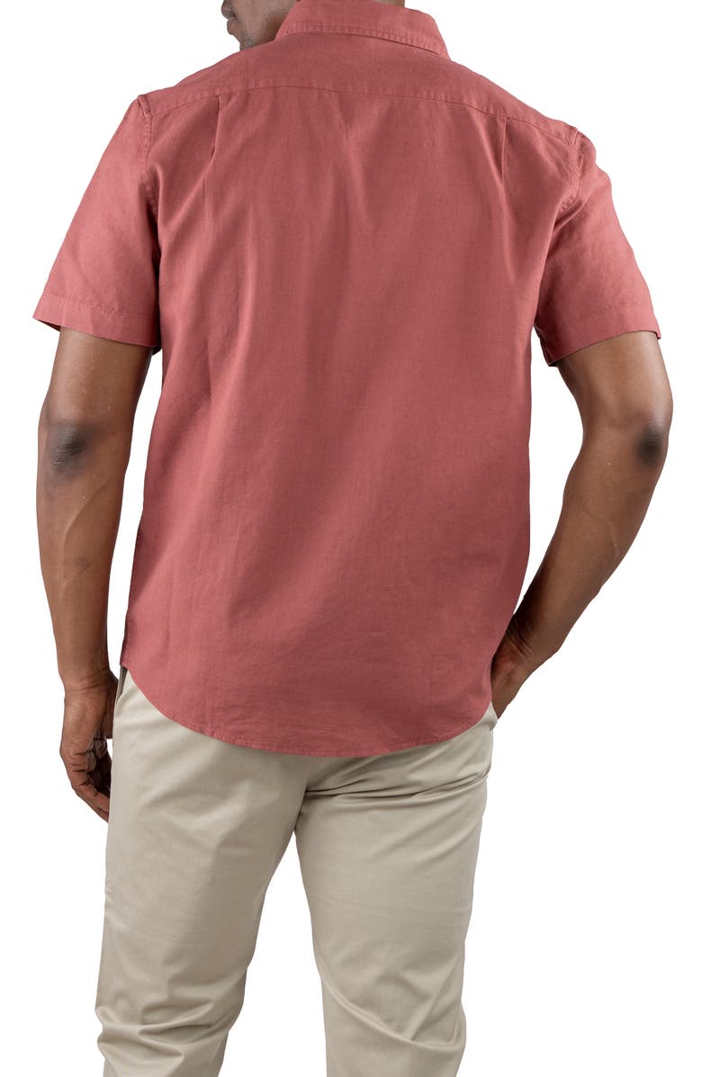 Tailor Vintage Puretec Linen Cotton Button-Up Shirt, Alternate, color, Canyon Red