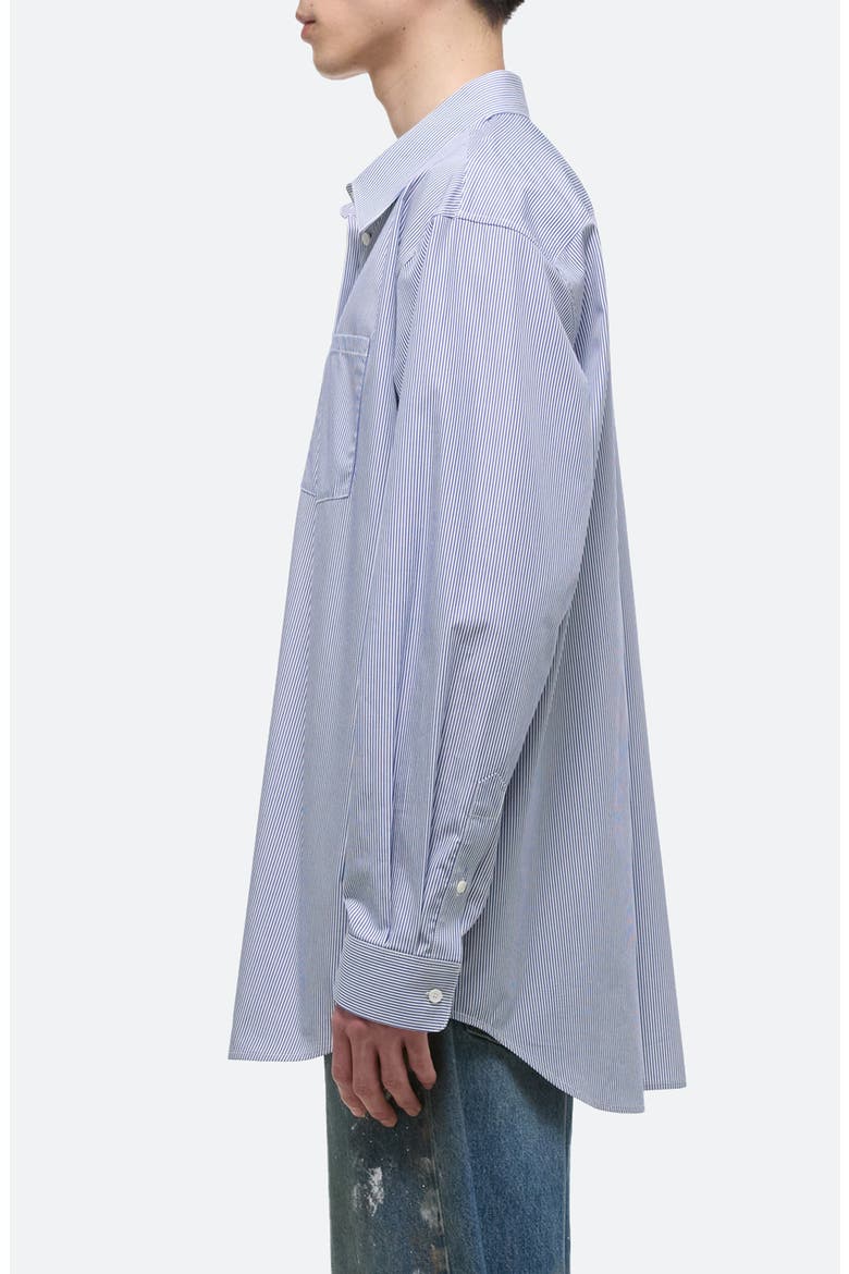 Oversize Microstripe Button-Up Shirt, Alternate, color, BLST