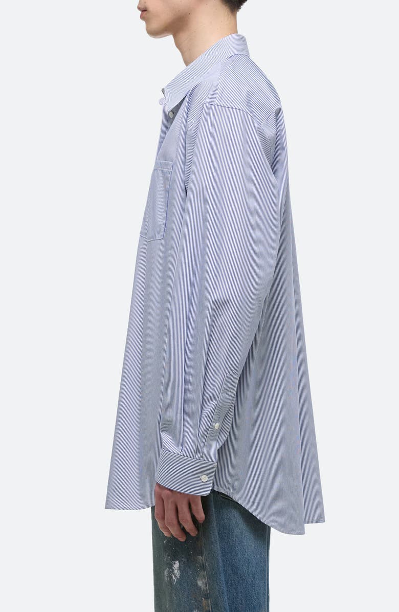 Helmut Lang Oversize Microstripe Button-Up Shirt, Alternate, color, Blst