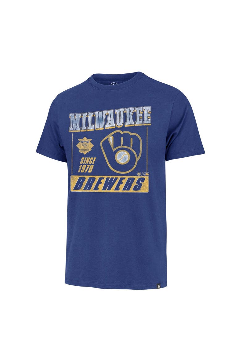 Men's '47 Royal Milwaukee Brewers Outlast Franklin T-Shirt, Alternate, color, Royal