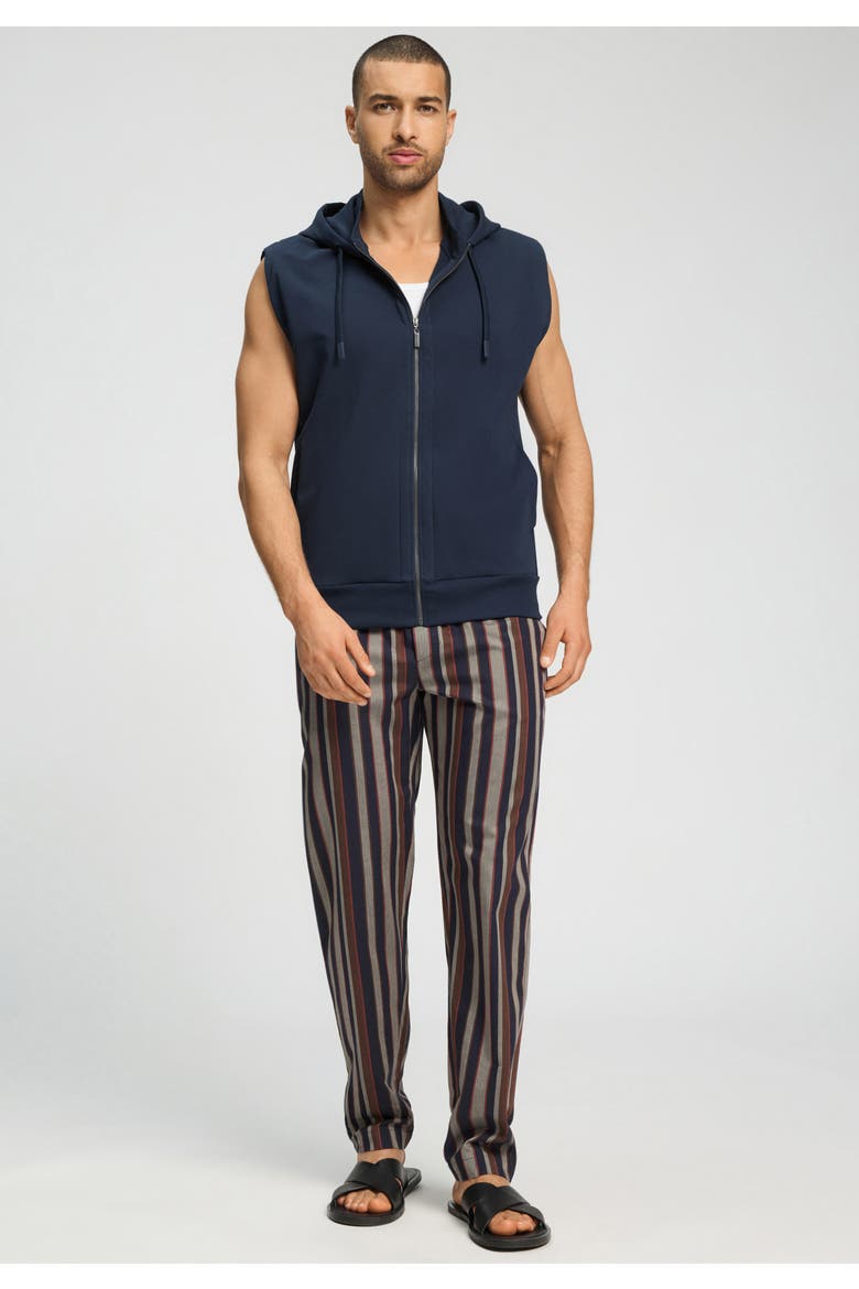 Natural Living Hooded French Terry Zip-Up Vest, Alternate, color, Deep Navy
