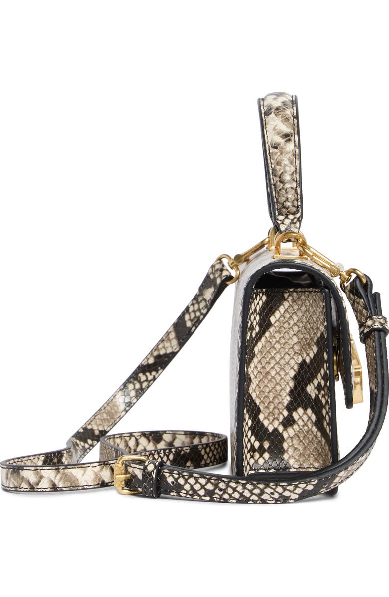 Off-White Jitney Snake Embossed Leather East/West Top Handle Bag, Alternate, color, Snake