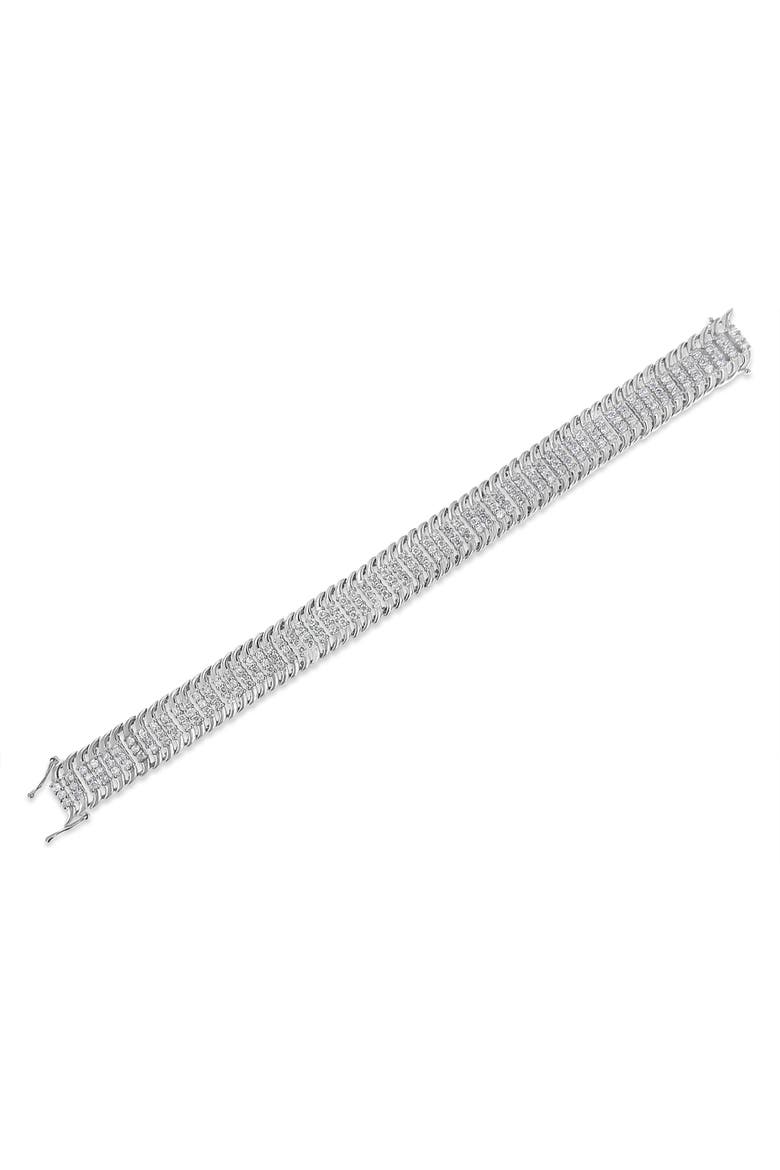 14K White Gold 5.0Cttw Diamond S Wave Serpentine Tennis Bracelet, Alternate, color, White