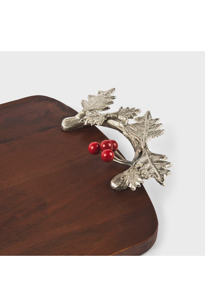 Silver Holly Platter, Alternate, color, Silver